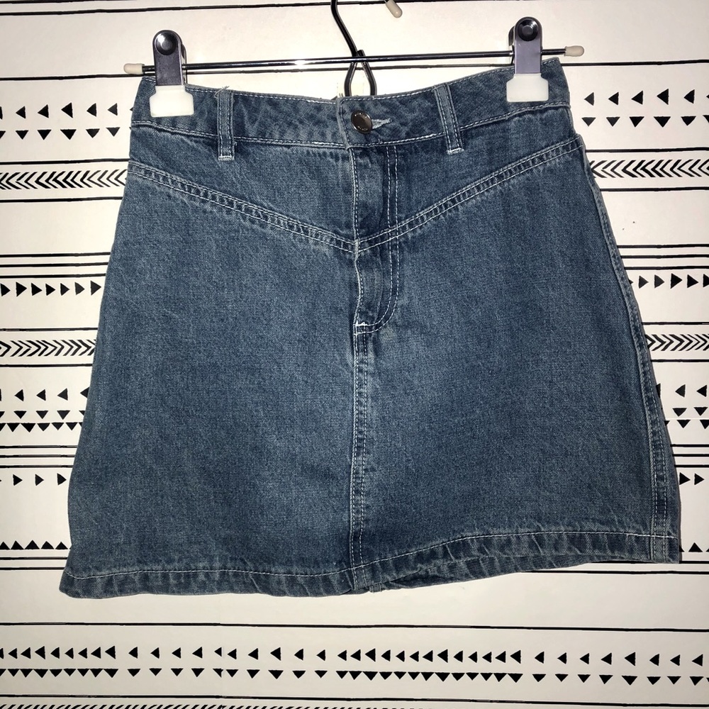 denim mini skirt
